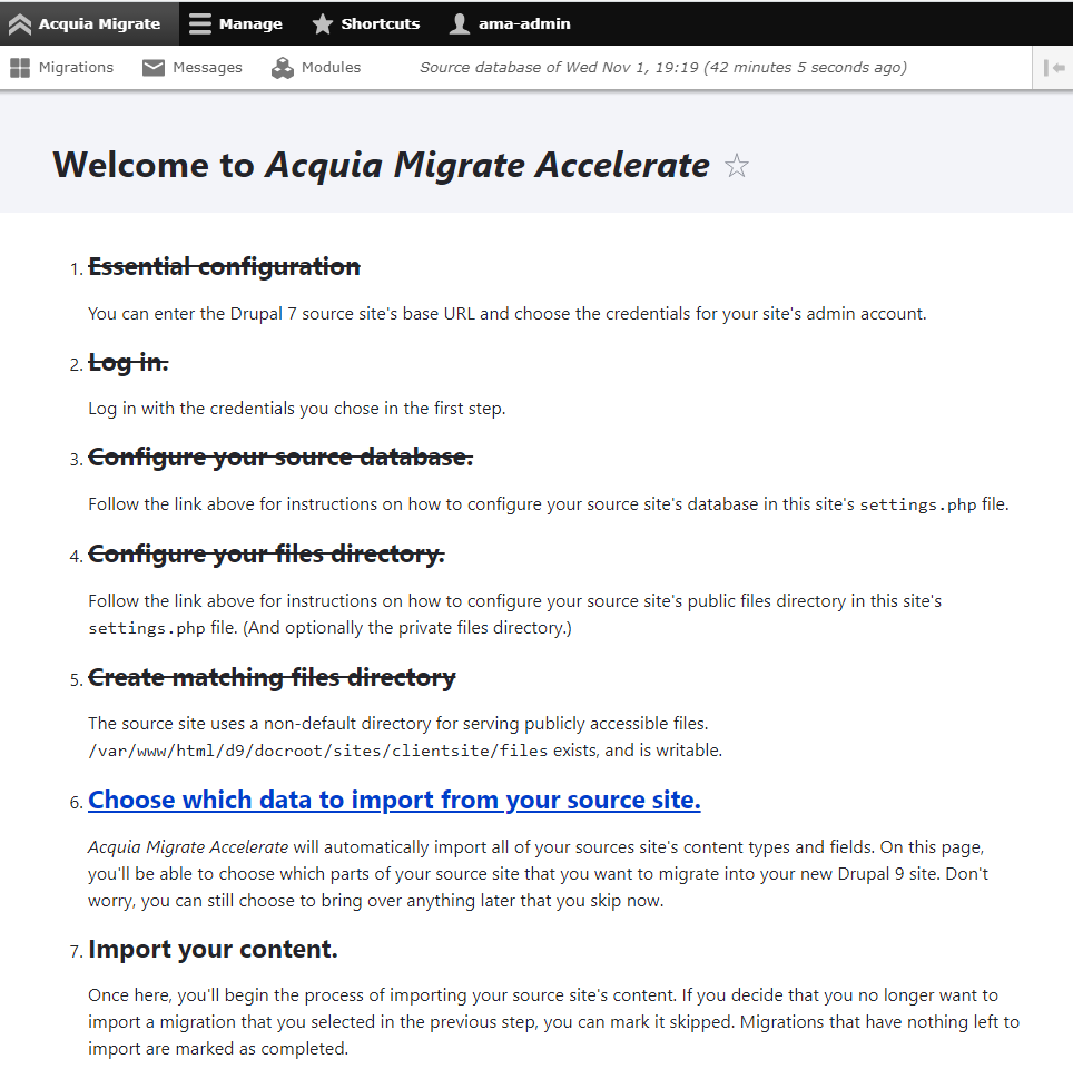 Acquia Migrate: Accelerate (AM:A) Choose which data to import from your source site!